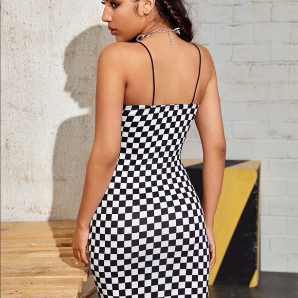 SHEIN Checkered Bodycon Dress Never been worn - Picture 2 of 3